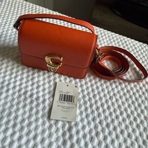 Coach Sun Orange Leather card Crossbody Bag